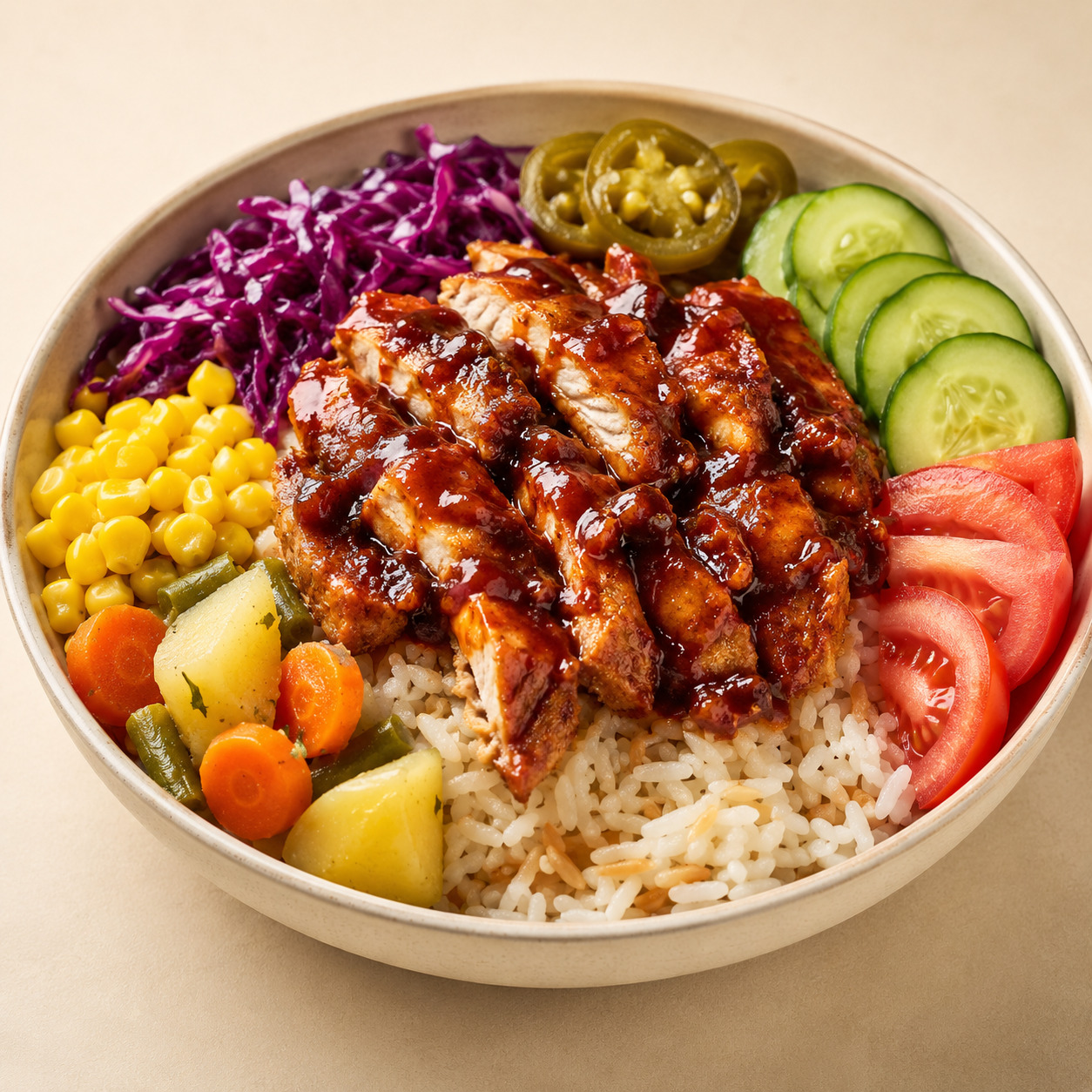 Barbekü Soslu Tavuklu Pilav
