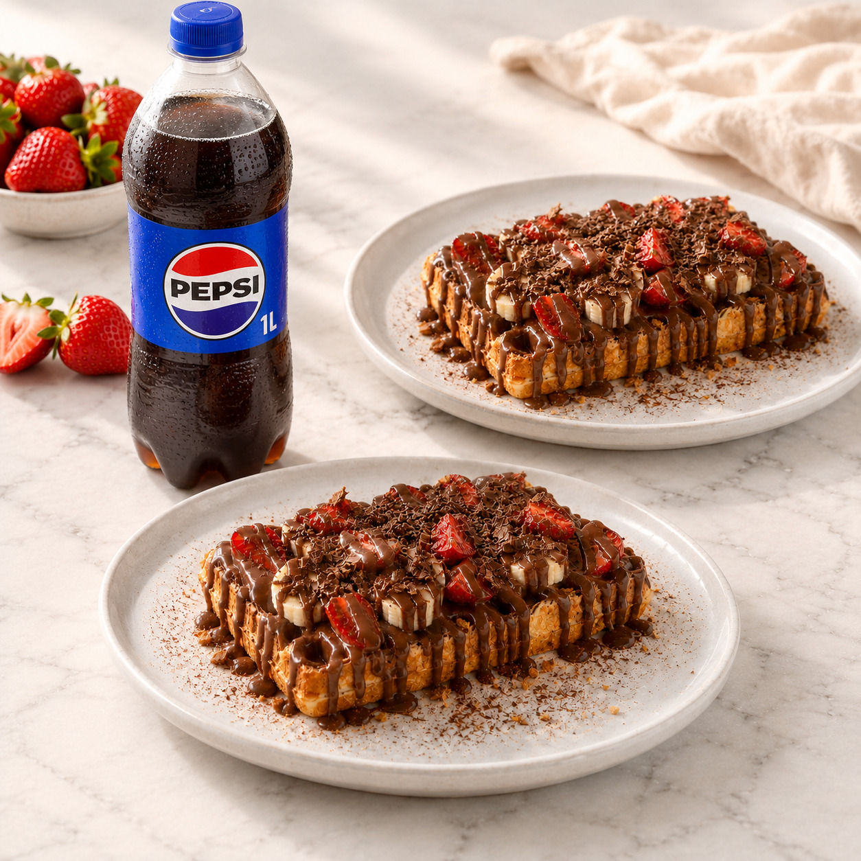Waffle Muz Çilek Duo Xl