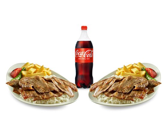 2 Adet Pilav Üstü Döner + 1 Lt Cola
