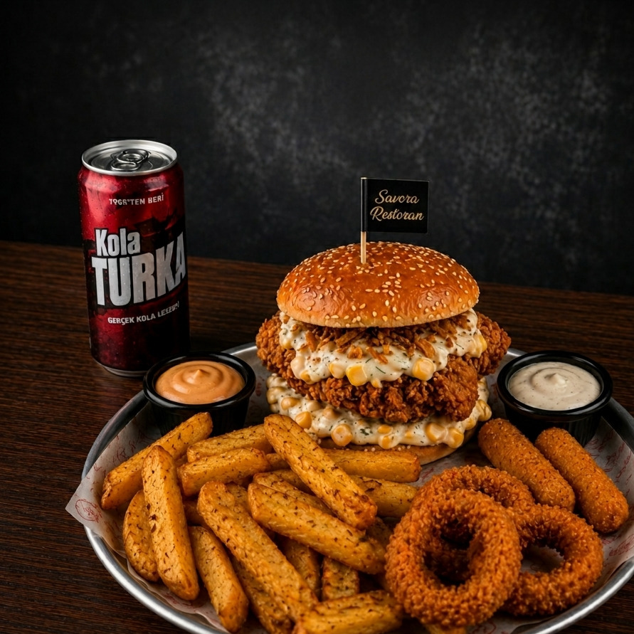 Win Combo Burger Menü + Patates + 2 Özel Sos + İçecek