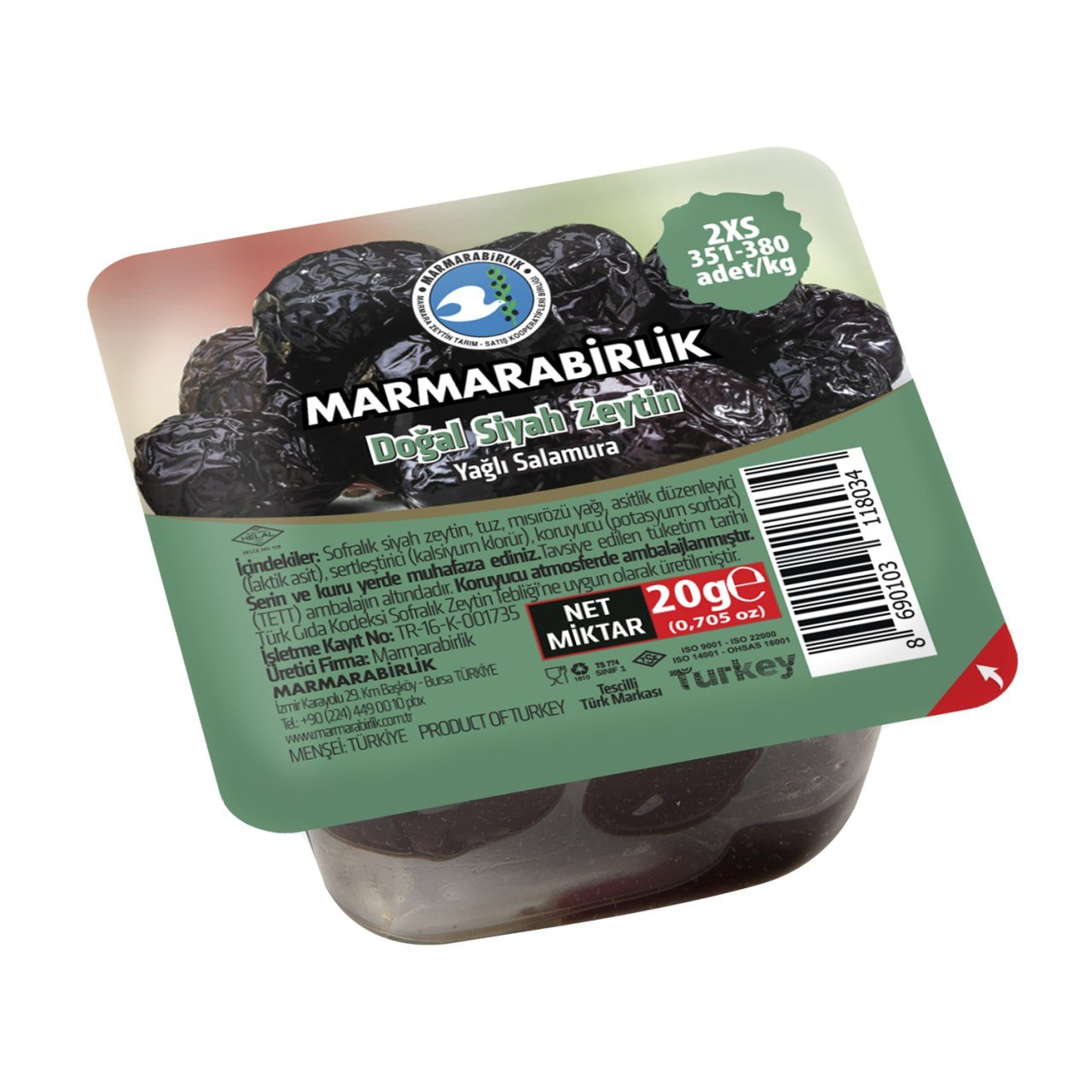 Marmarabirlik Doğal Siyah Zeytin
