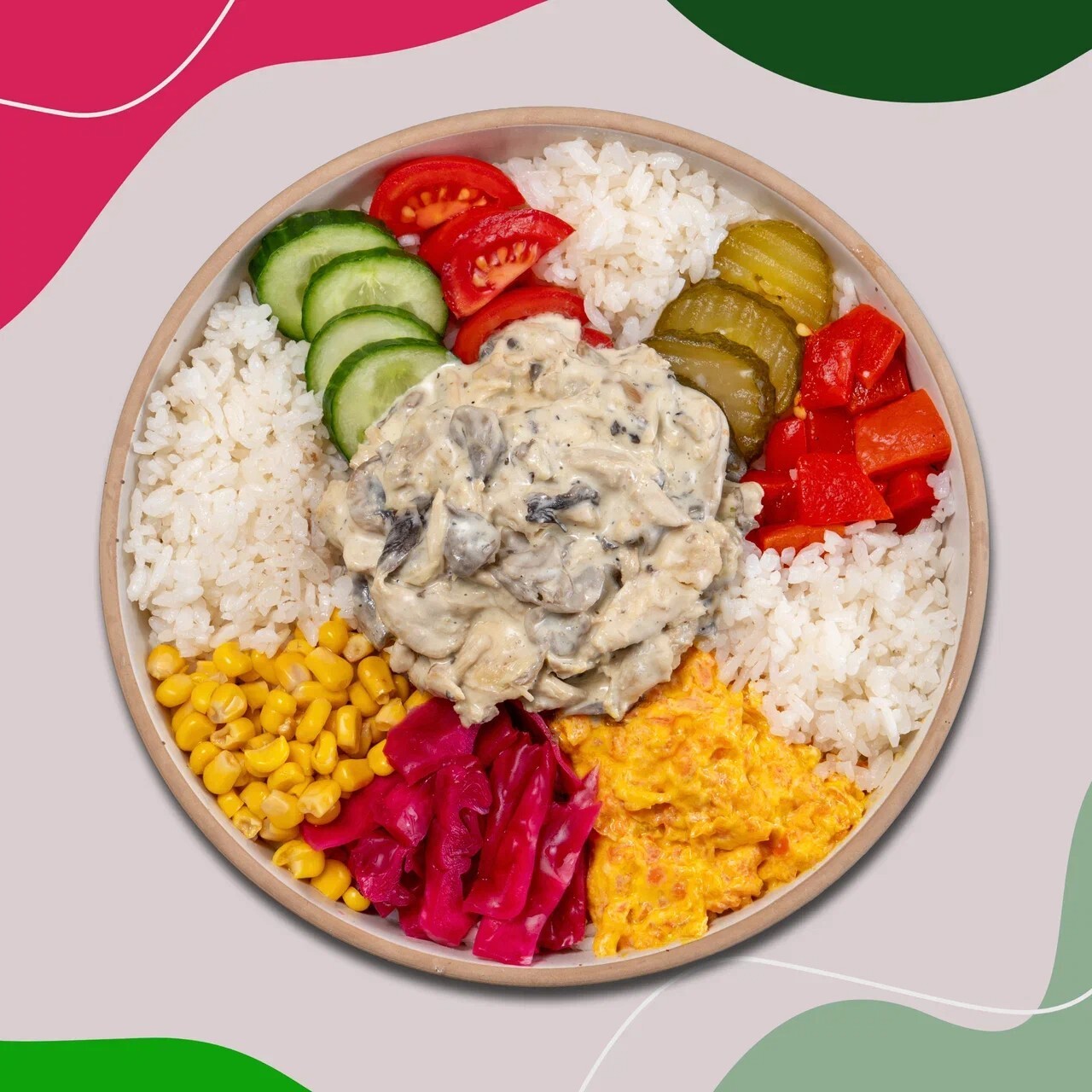 Kremalı Mantarlı Tavuk Türk İşi Bowl