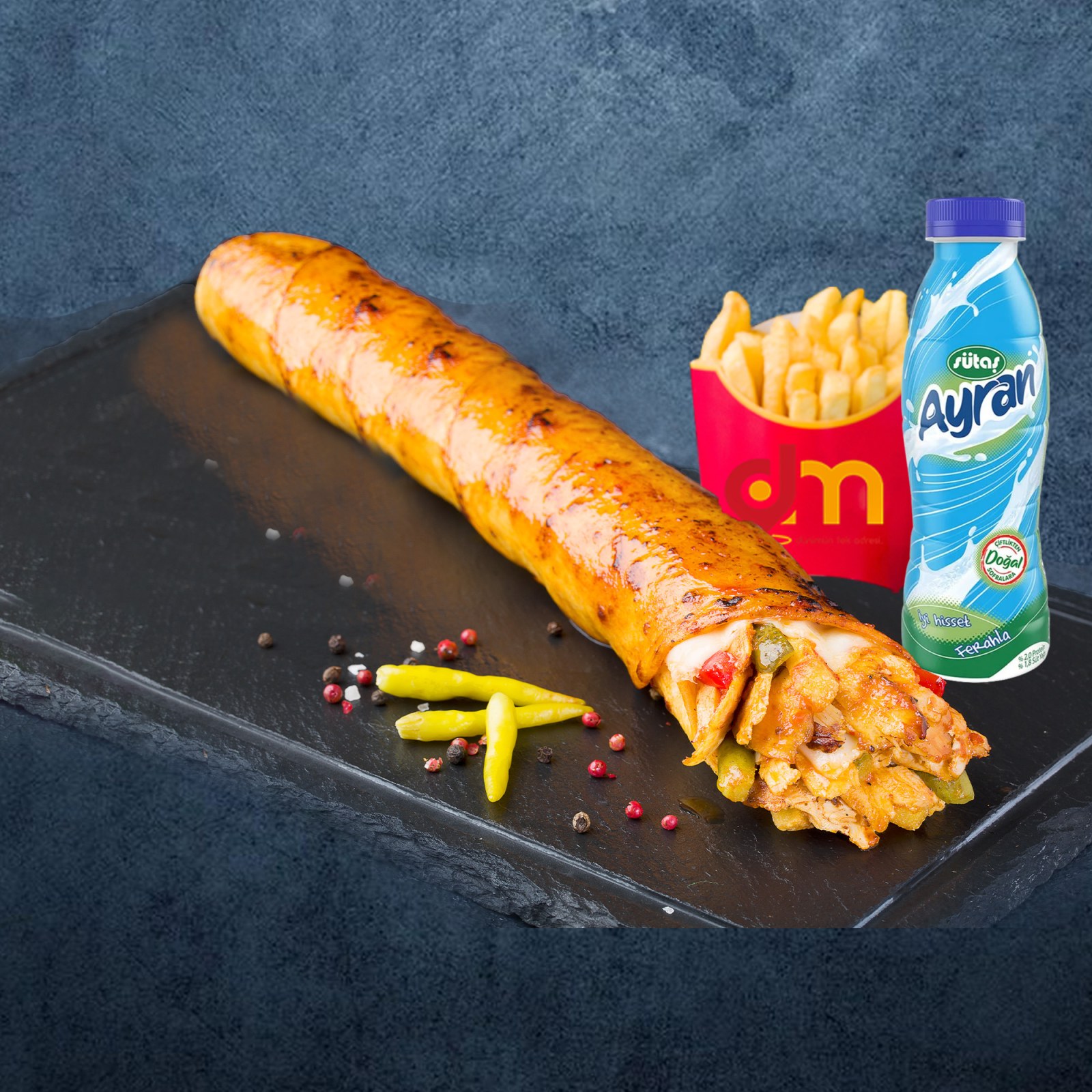 Hatay Usulü Zurna Tavuk Dürüm Menü (150 gr.)
