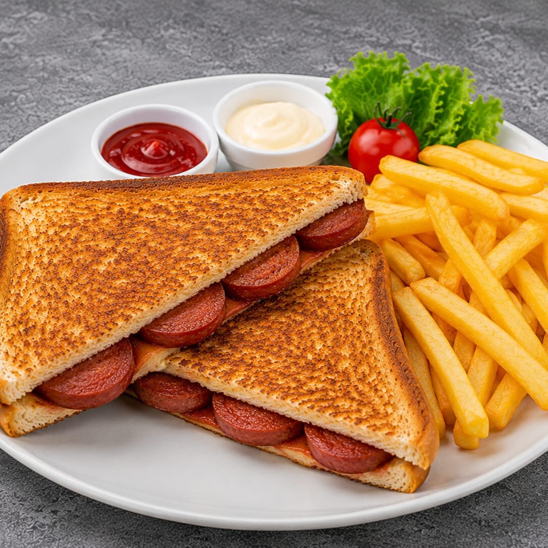 Sucuklu Tost + Patates Kızartması