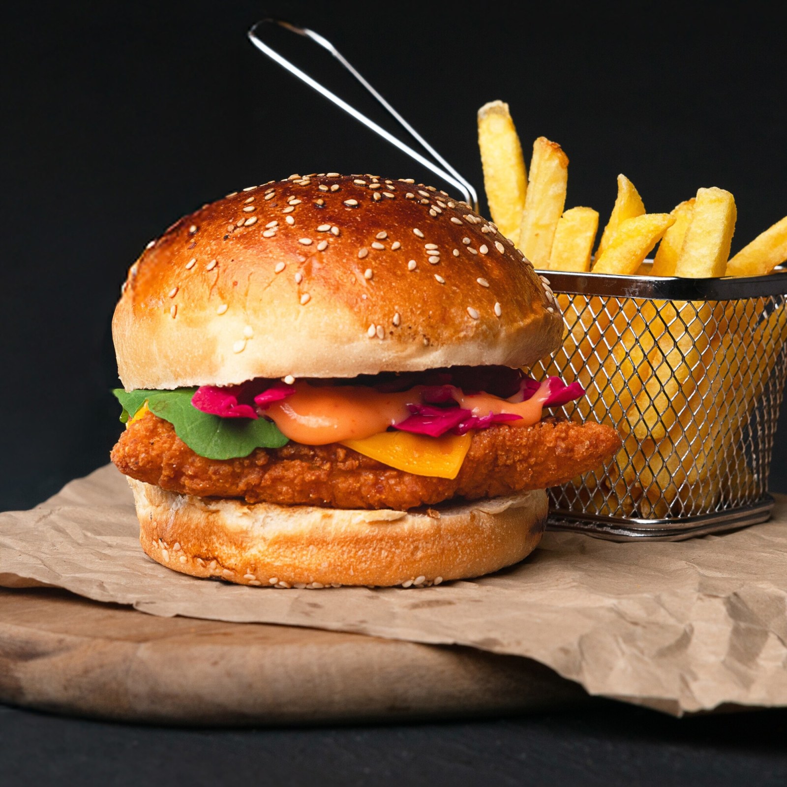 Purple Crunch Chick Burger