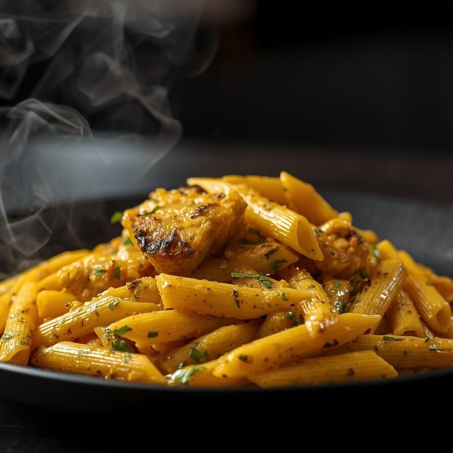 Köri Soslu Tavuklu Penne