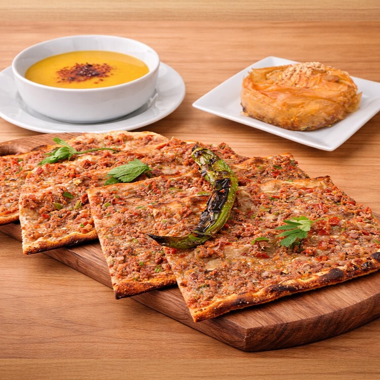 Çorba, Kıymalı Pide (Etli Ekmek) , Tatlı Menü