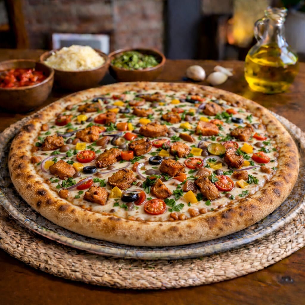 Vegan Tavuklu Pizza (32 cm)