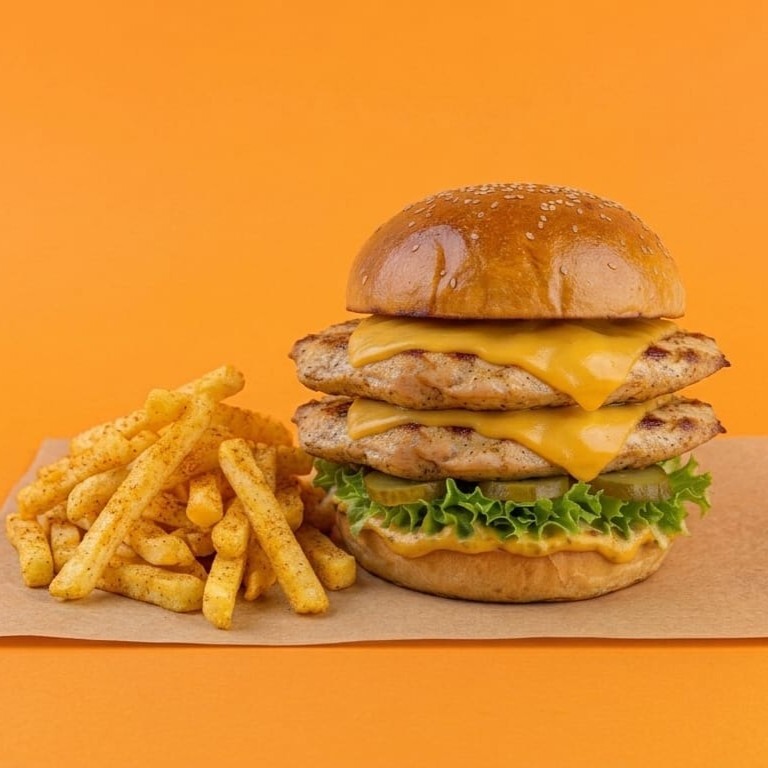 Double Tavuk Burger