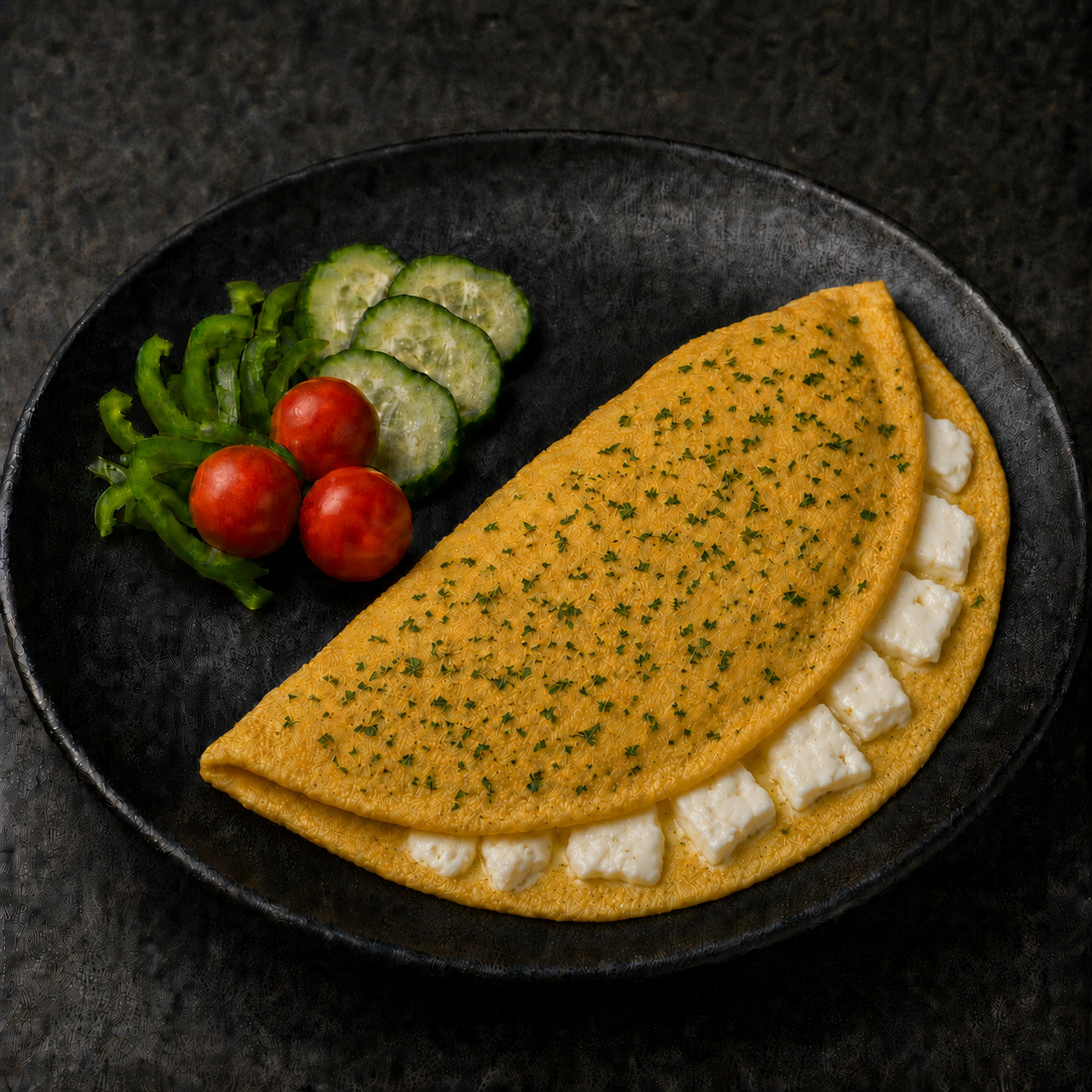 Beyaz Süzme Peynirli Maydanozlu Omlet