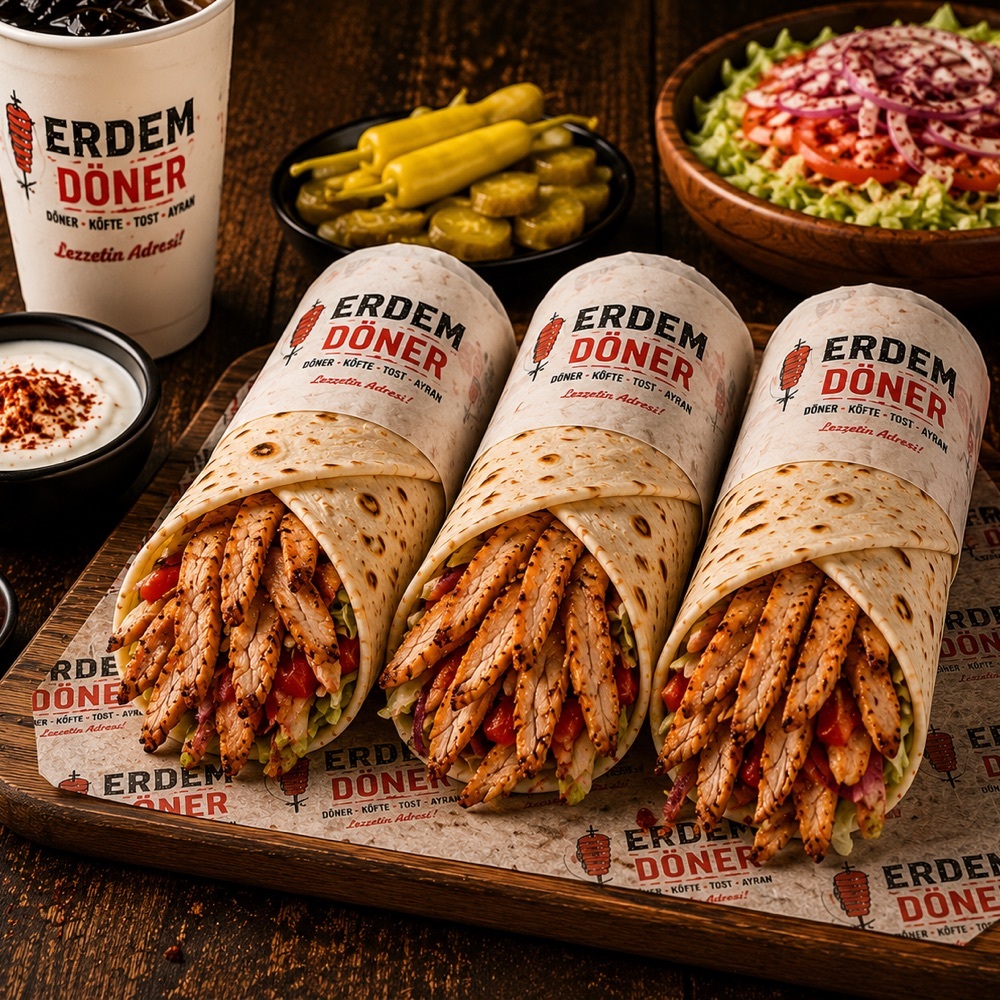 3'lü Tavuk Döner Dürüm