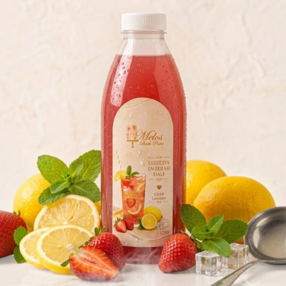 Ev Yapımı Çilekli Limonata - 1 Litre