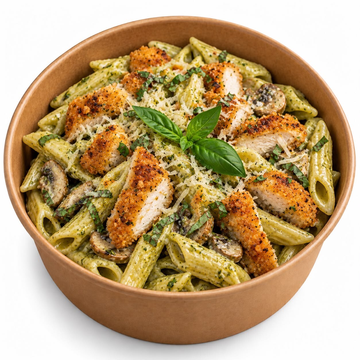 Pestolu Çıtır Tavuklu Penne