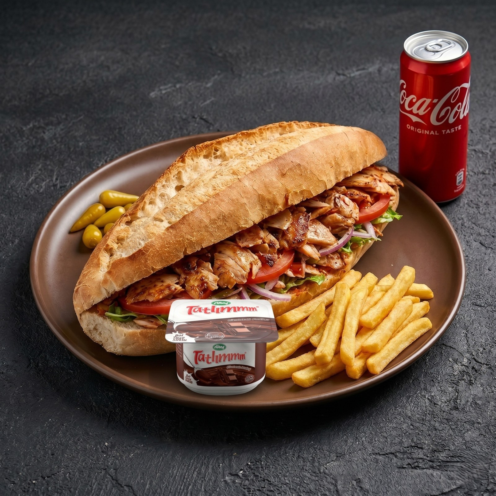Tam Ekmek Arası Tavuk Döner Menü (150 gr.)