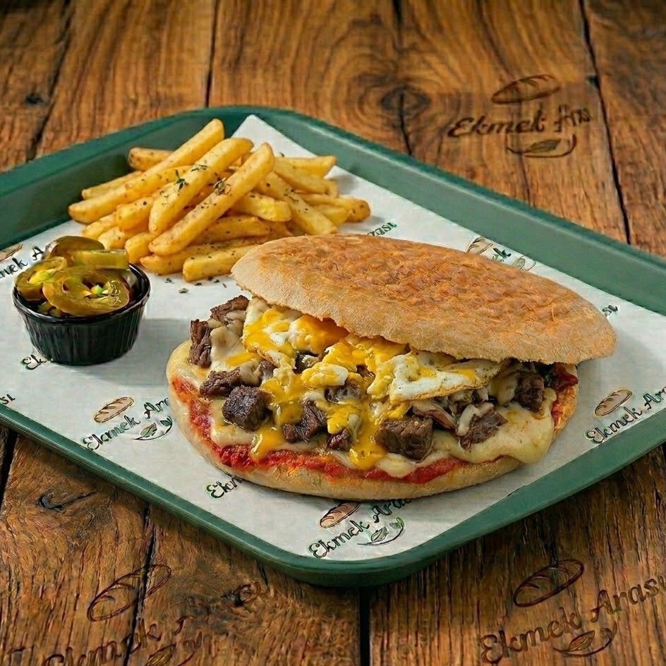 Kavurmalı Yumurtalı Tost + Patates Kızartması