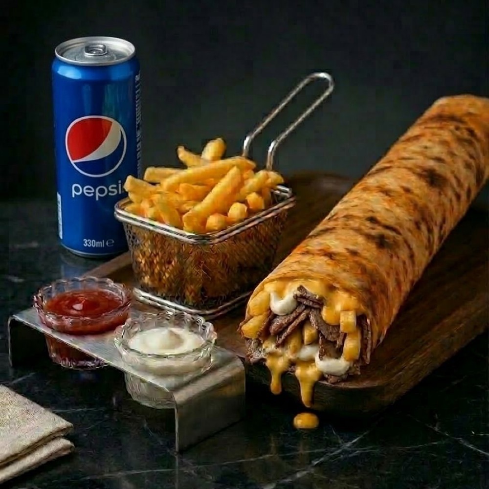 Zurna Et Döner Dürüm Cheddarlı Colalı Menü ( 150 Gr )