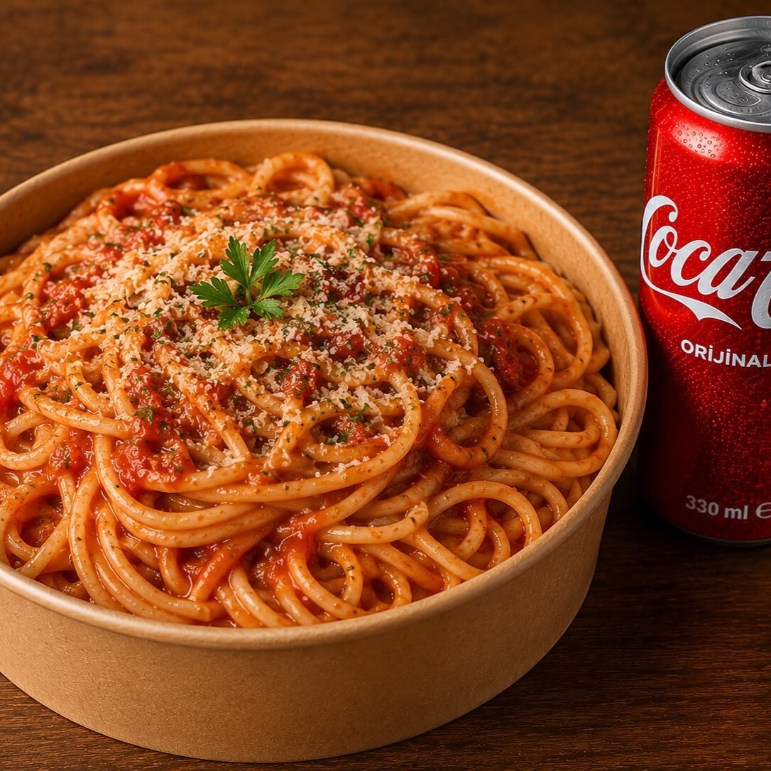 Domates Soslu Spagetti + İçecek