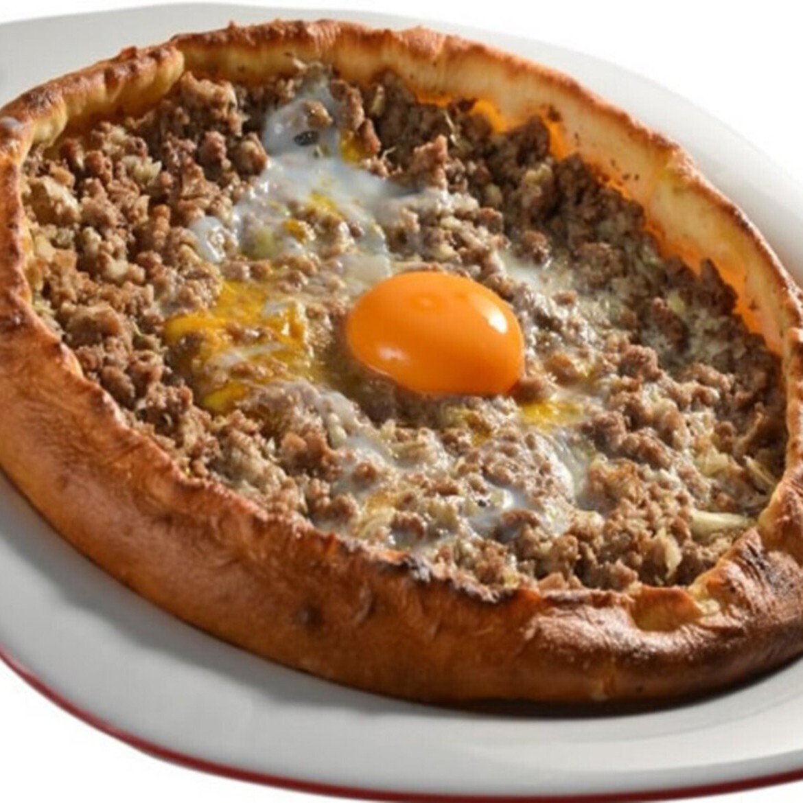 Kavurmalı Yumurtalı Pide (Yuvarlak)