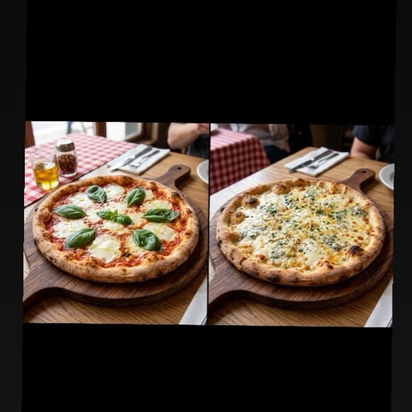 Margherita ve Dört Peynirli Büyük Boy Pizza