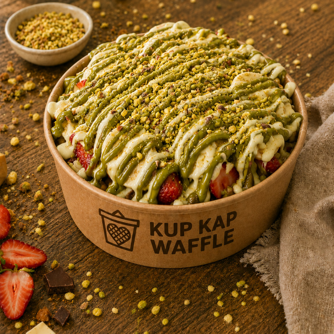 Antep Fıstıklı Kup Kap Waffle