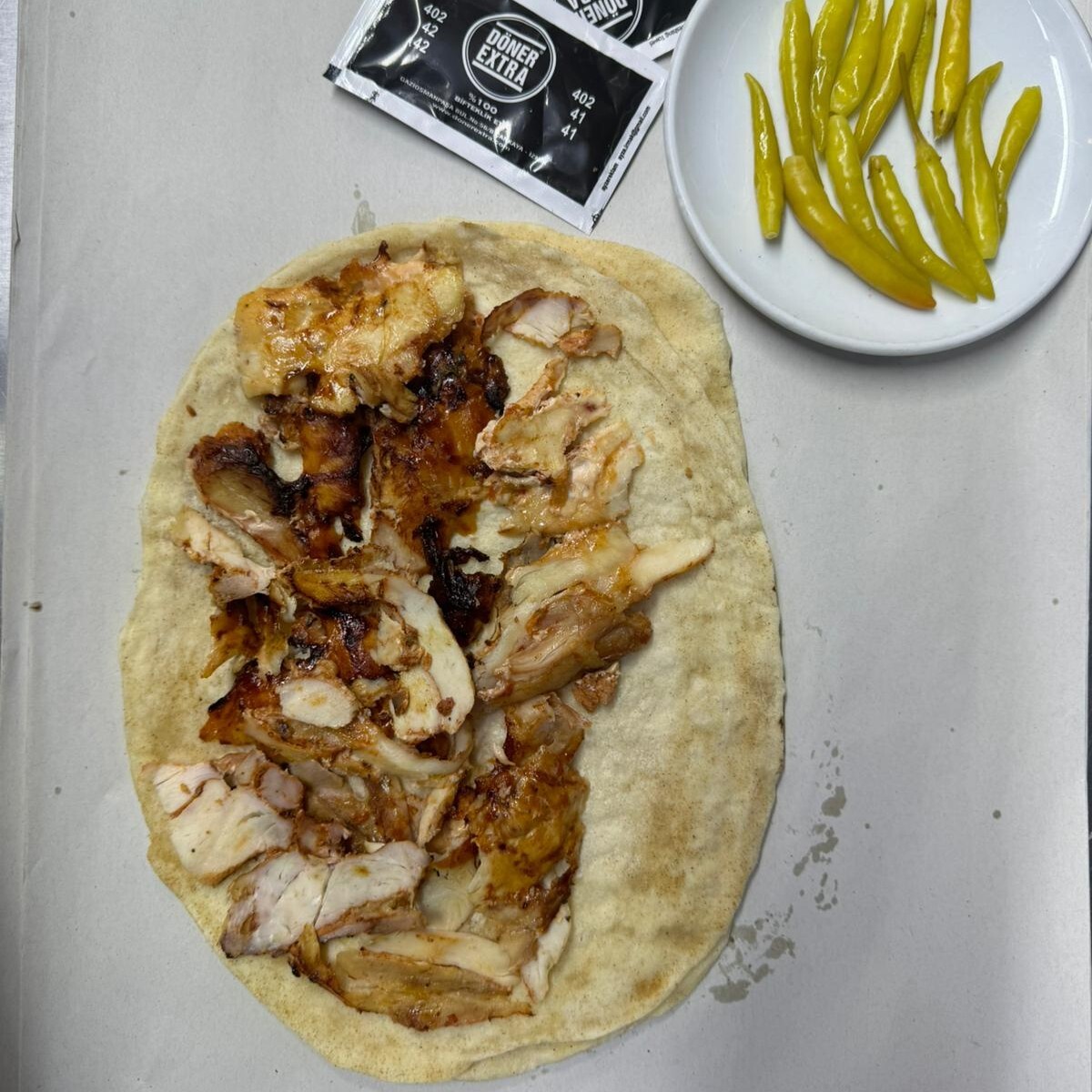 Çift Lavaş Tavuk Döner Dürüm (100 gr.)