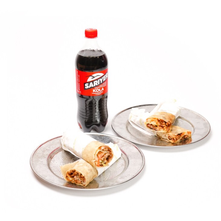 2'Li Eski Usul Tavuk Döner Dürüm ve İçecek Menü