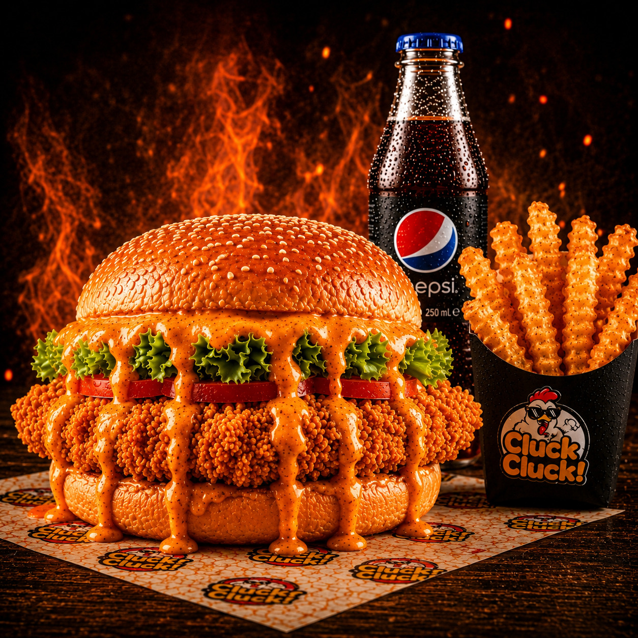 Nachos Crunch Burger Menü