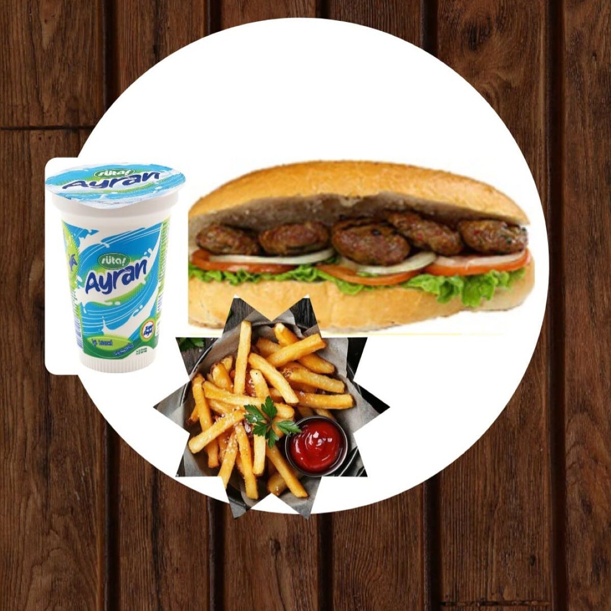 Köfte Ekmek Menü Ayranlı