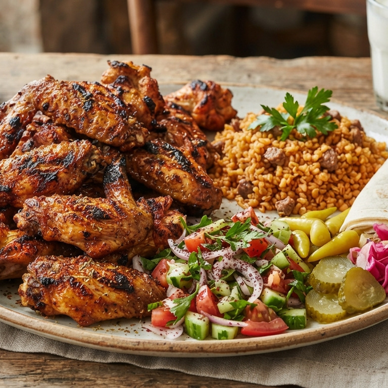 Tavuk Kanat (1 kg)+1 litre ayran+çiğ köfte