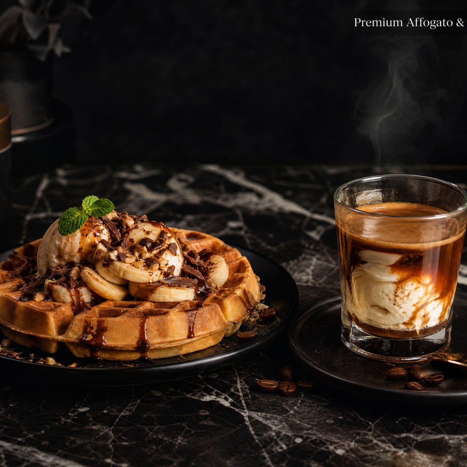 Premium Affogato & Waffle İkilisi (Atelya Affogato + Klasik Waffle)