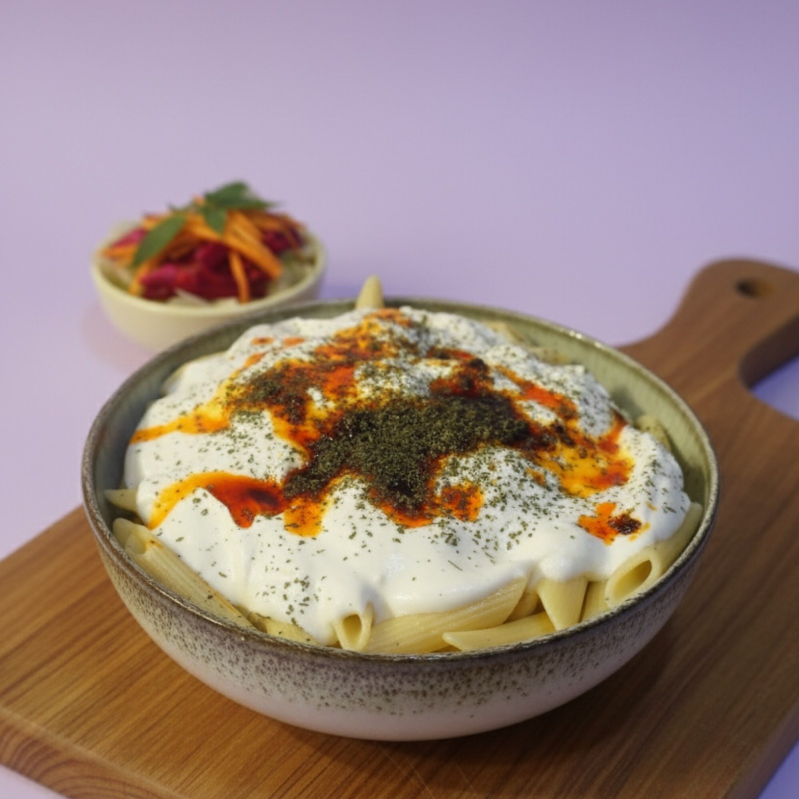 Yoğurtlu Ev Makarnası + İçecek