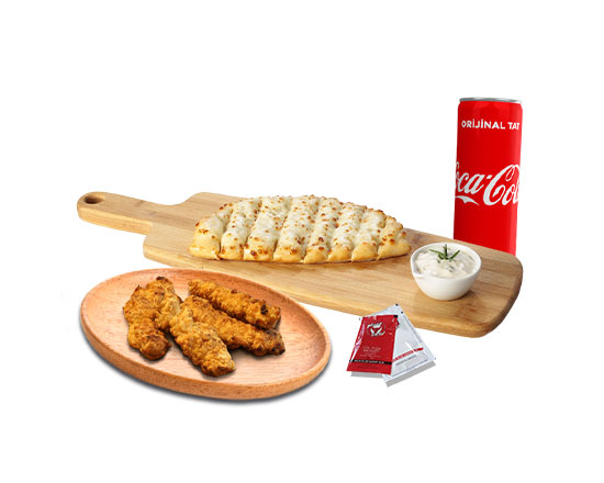 Cheese Bread (Sade) & 4 Adet Acılı Tavuk & Kutu İçecek