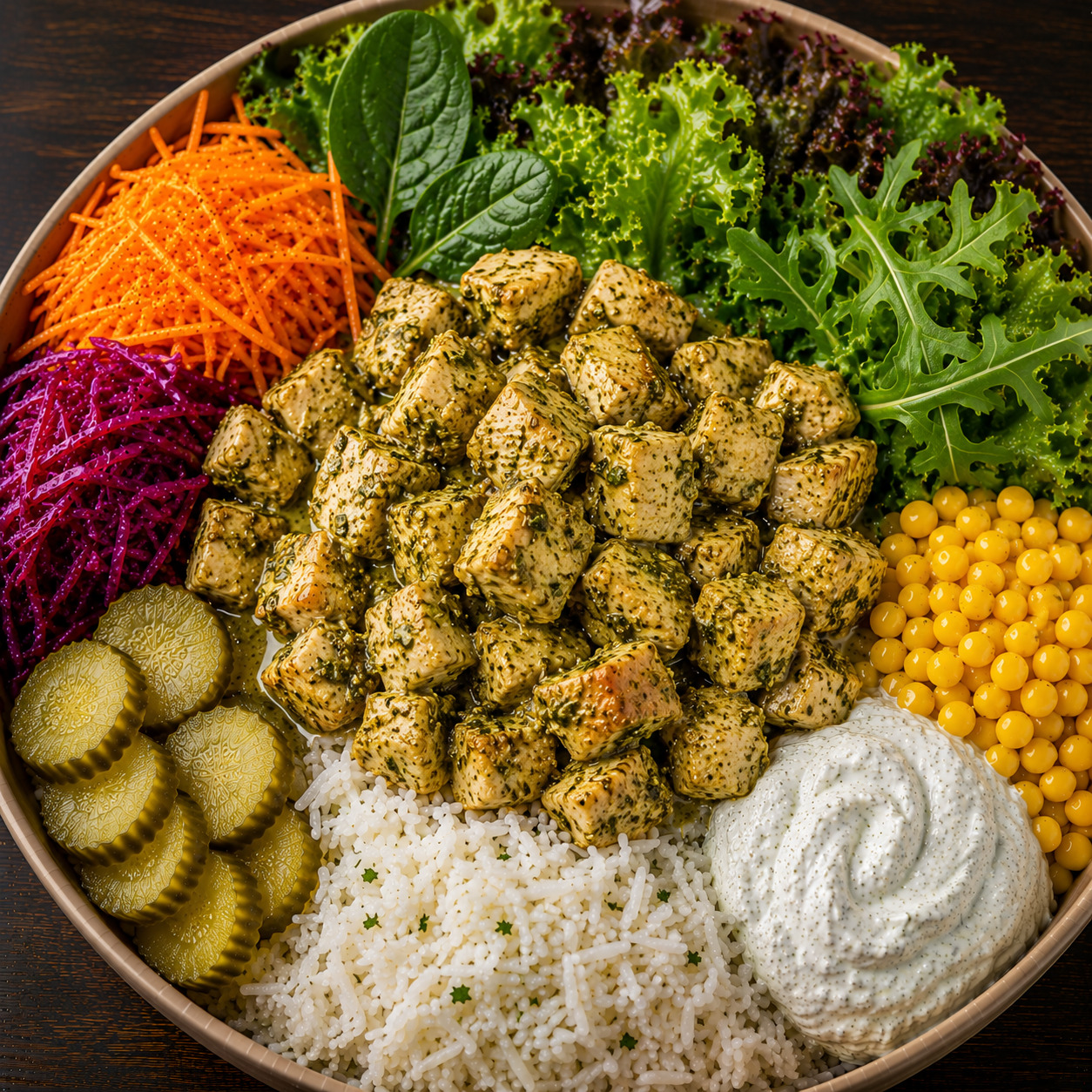 Pesto Chicken Basmati Bowl
