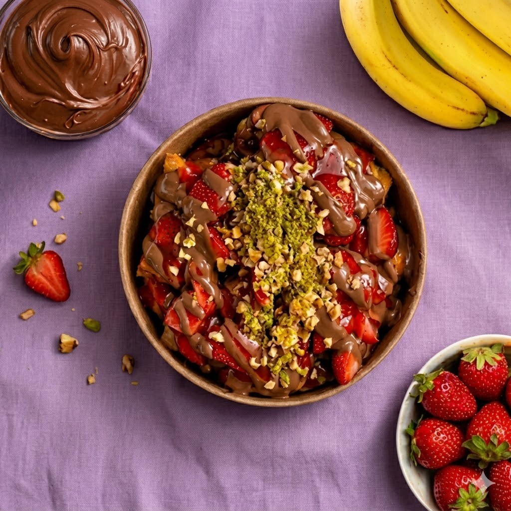Sütlü Çilekli Bowl Waffle