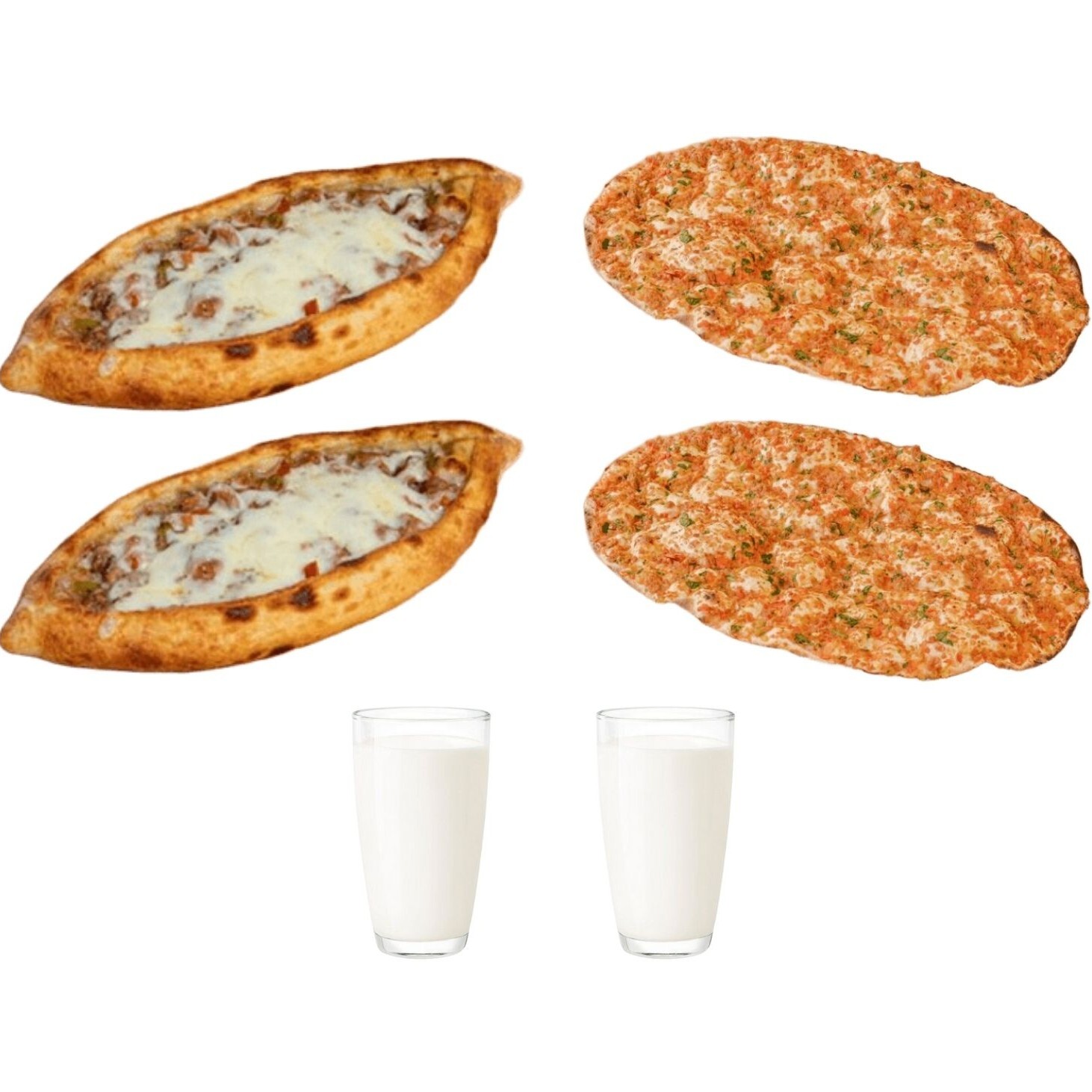2 'Li Kuşbaşılı Kaşarlı Cantık & 2 'Li Lahmacun Menü