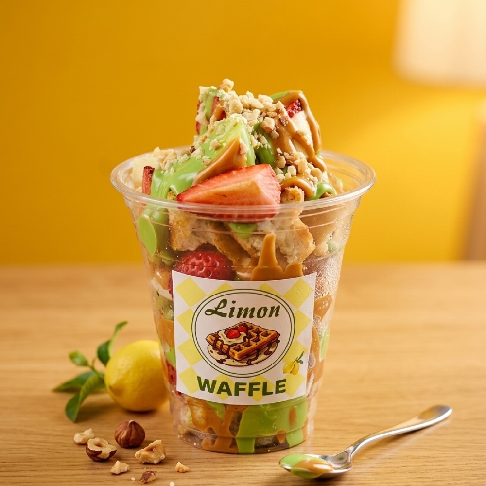 Altın Karamel Bardak Waffle