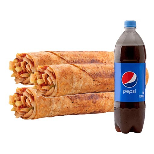 3'lü Tavuk Döner Dürüm (Medium) Menü