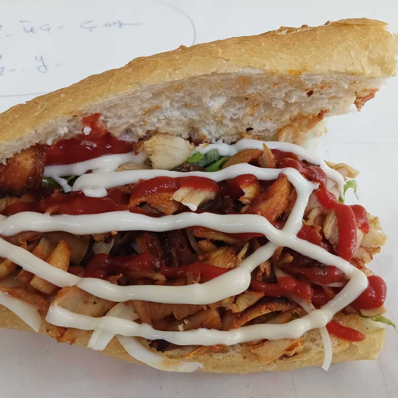 yarım ekmek tavuk döner 50 gr