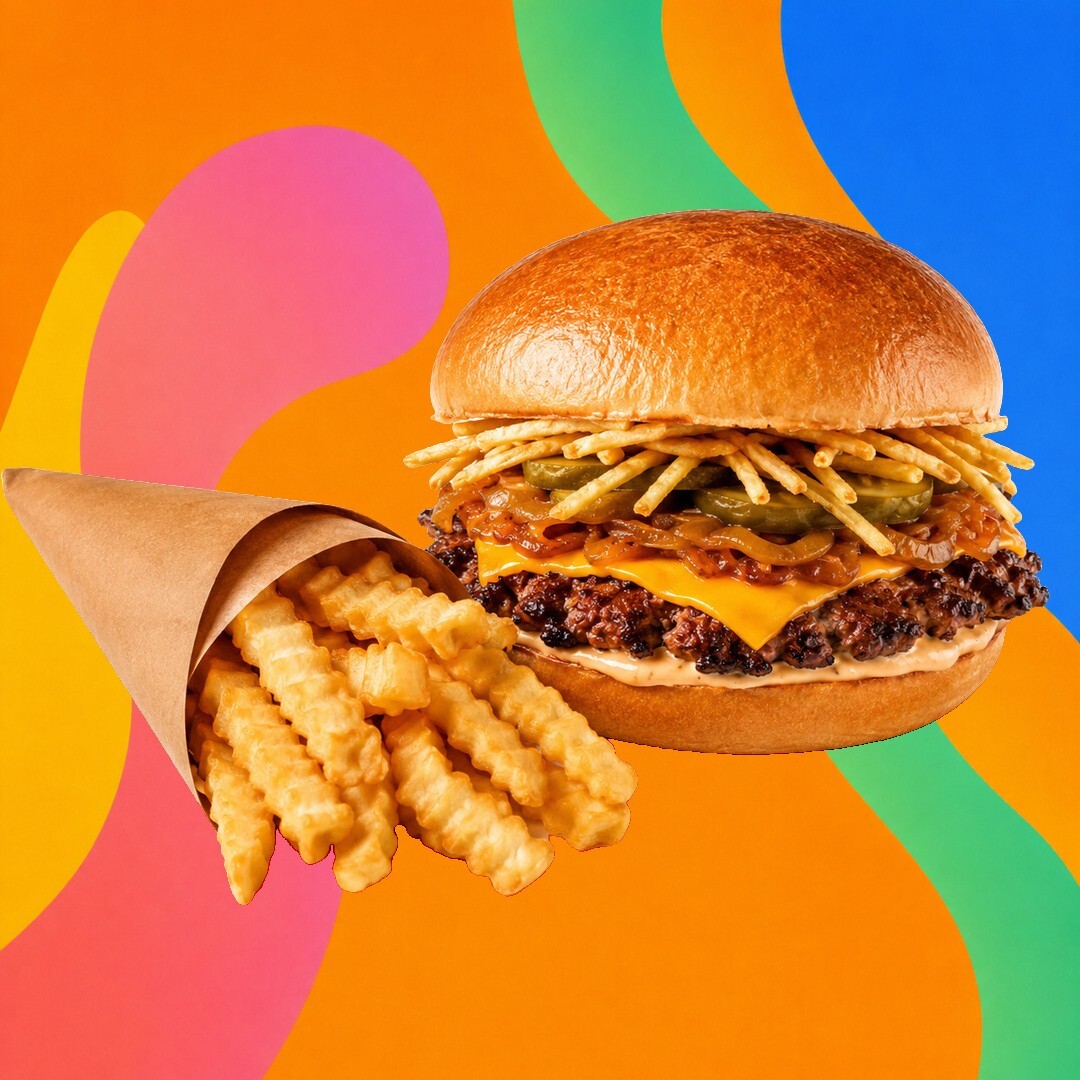Single Cezayir Soslu Smash Burger & Patates Kızartması