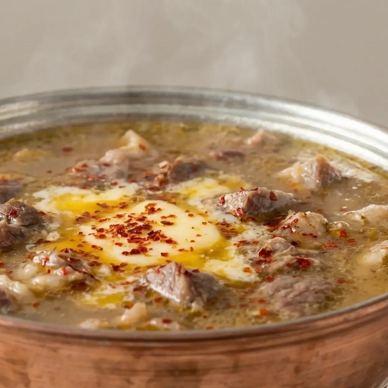 Usta Usulü Kelle Çorbası (70 gr kelle eti ve kemik suyu ile hazırlanır)