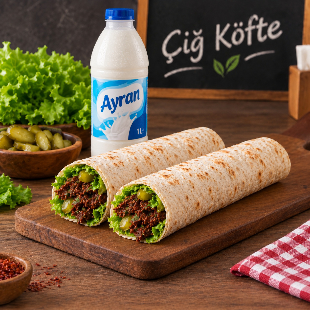 2'li Çiğ Köfte Dürüm (100 gr) Menü