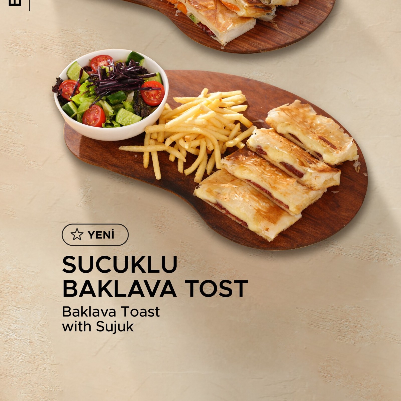 Çıtır Kaşarlı Sucuklu Baklava Tost