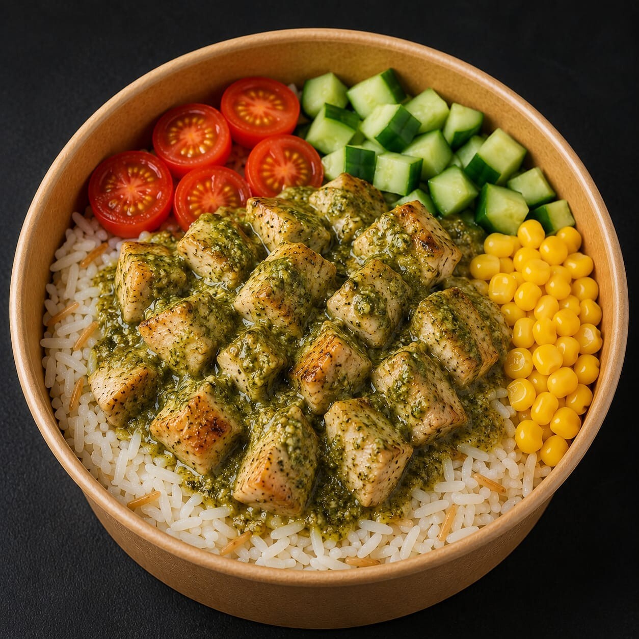 Pesto Soslu Tavuklu Pilav