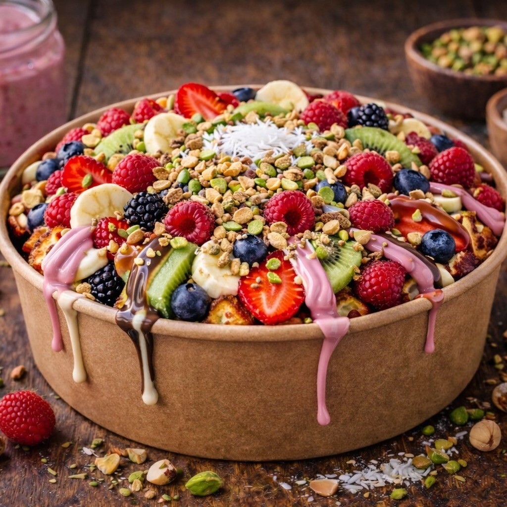 Meyveli Waffle Bowls