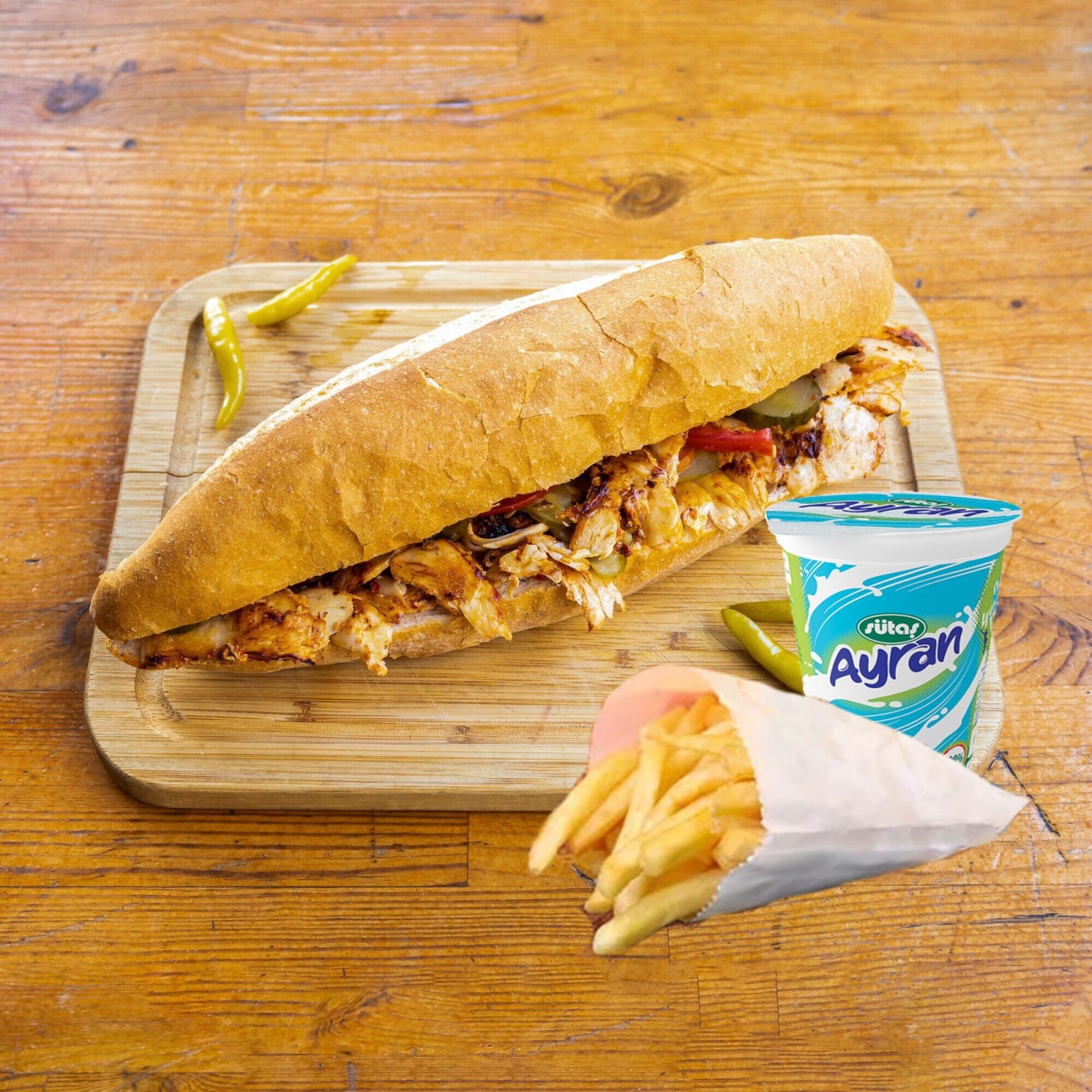 Tam Ekmek Arası Tavuk Döner Menü
