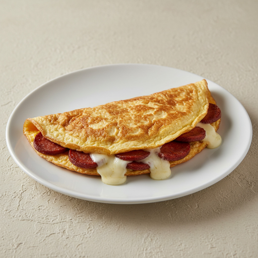 Sucuklu Kaşarlı Omlet