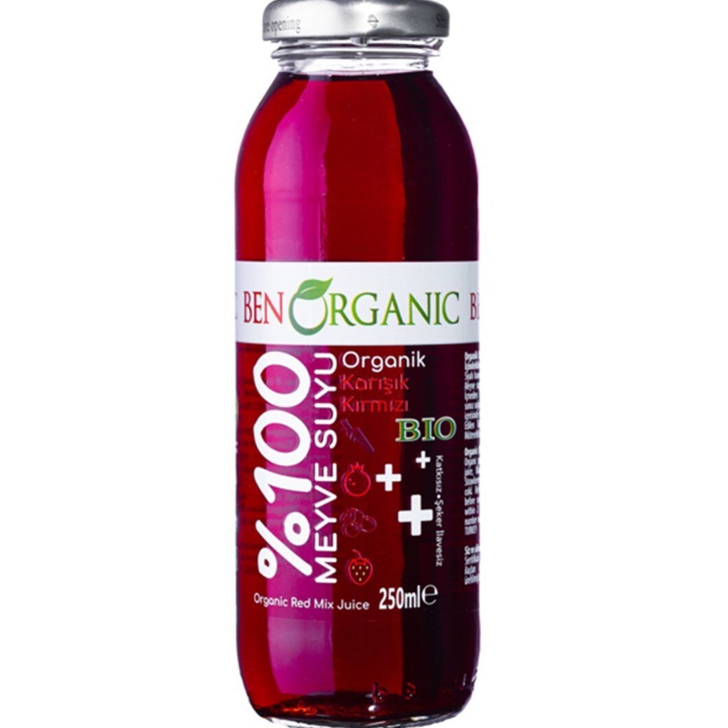 0 Ben Organic Karışık Kırmızı Meyve Suyu 250 Ml