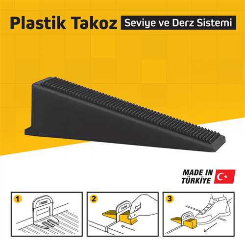 DERZ SEVİYE TESPİT KLİPS TAKOZU  (PK/100 ADET) SİYAH
