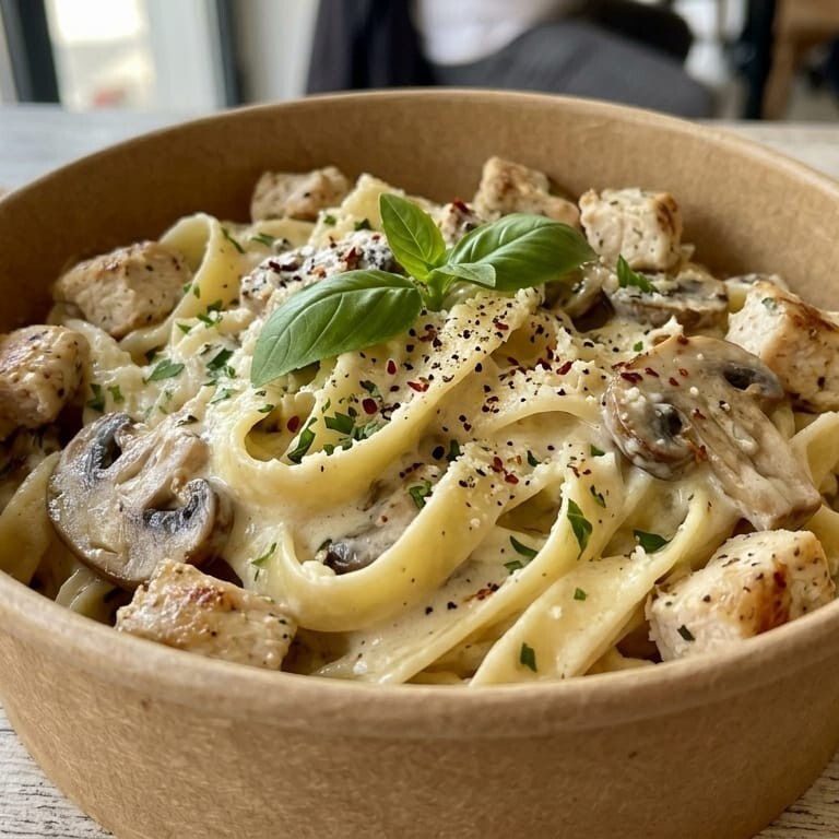 Fettuccine Krema Mantar Tavuk