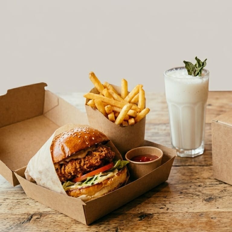 Tavuk Burger 120 gr Küçük Ayran (20 Cl)
